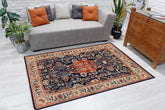 handmade Traditional Kafkaz Blue Rust Hand Knotted RECTANGLE 100% WOOL area rug 4 x 6